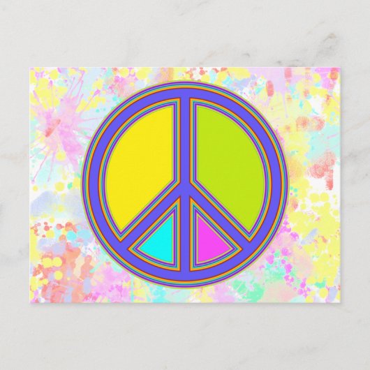 holiES - kleurrijk PEACE-teken + uw ideeën Briefkaart (Voorkant)