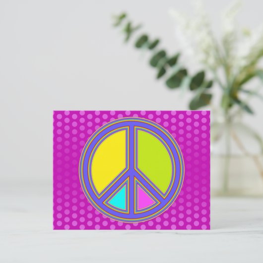 holiES - kleurrijk PEACE-teken + uw ideeën Briefkaart (Staand voorkant)