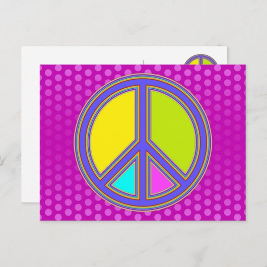 holiES - kleurrijk PEACE-teken + uw ideeën Briefkaart (Voorkant / Achterkant)