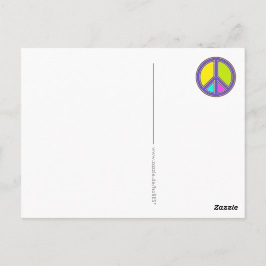 holiES - kleurrijk PEACE-teken + uw ideeën Briefkaart (Achterkant)