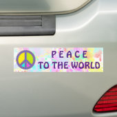 holiES - kleurrijk PEACE-teken + uw ideeën Bumpersticker (Op auto)