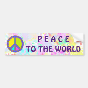 holiES - kleurrijk PEACE-teken + uw ideeën Bumpersticker