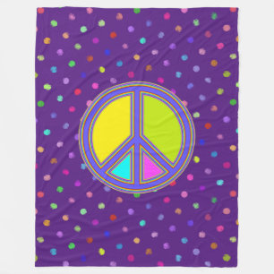 holiES - kleurrijk PEACE-teken + uw ideeën Fleece Deken