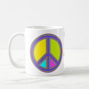 holiES - kleurrijk PEACE-teken + uw ideeën Koffiemok