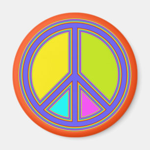 holiES - kleurrijk PEACE-teken + uw ideeën Magneet