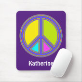 holiES - kleurrijk PEACE-teken + uw ideeën Muismat (Met muis)
