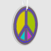 holiES - kleurrijk PEACE-teken + uw ideeën Ornament (voorkant)