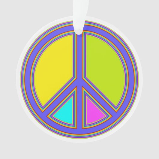 holiES - kleurrijk PEACE-teken + uw ideeën Ornament (voorkant)