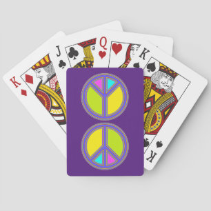 holiES - kleurrijk PEACE-teken + uw ideeën Pokerkaarten