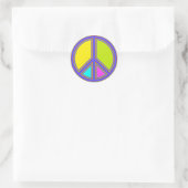 holiES - kleurrijk PEACE-teken + uw ideeën Ronde Sticker (Tas)
