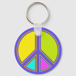 holiES - kleurrijk PEACE-teken + uw ideeën Sleutelhanger