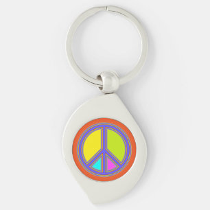 holiES - kleurrijk PEACE-teken + uw ideeën Sleutelhanger