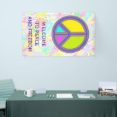 holiES - kleurrijk PEACE-teken + uw ideeën Spandoek (Beurs)