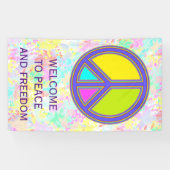 holiES - kleurrijk PEACE-teken + uw ideeën Spandoek (Horizontaal)
