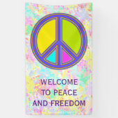 holiES - kleurrijk PEACE-teken + uw ideeën Spandoek (Verticaal)