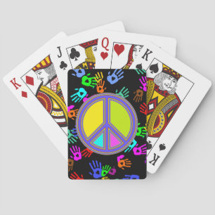 holiES - kleurrijk PEACE-teken + uw ideeën Speelkaarten