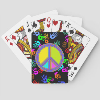 holiES - kleurrijk PEACE-teken + uw ideeën Speelkaarten