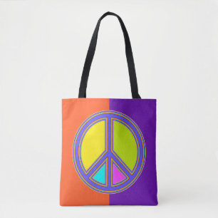 holiES - kleurrijk PEACE-teken + uw ideeën Tote Bag