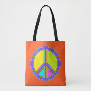 holiES - kleurrijk PEACE-teken + uw ideeën Tote Bag
