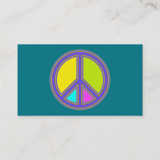 holiES - kleurrijk PEACE-teken + uw ideeën Visitekaartje (Voorkant)