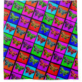 holiES - Psychedelic Butterflies Mosaic Douchegordijn (Voorkant)