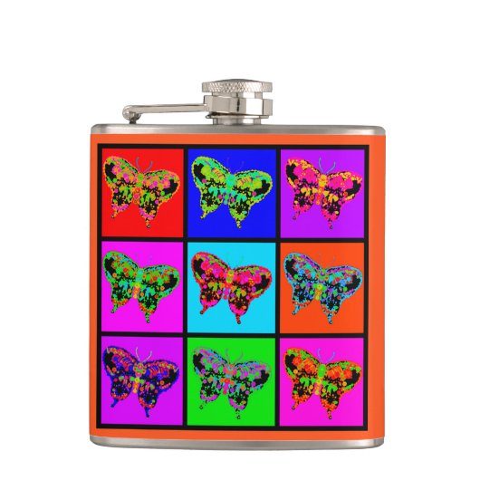 holiES - Psychedelic Butterflies Mosaic Heupfles (Voorkant)