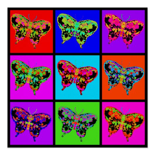 holiES - Psychedelic Butterflies Mosaic Perfect Poster (Voorkant)