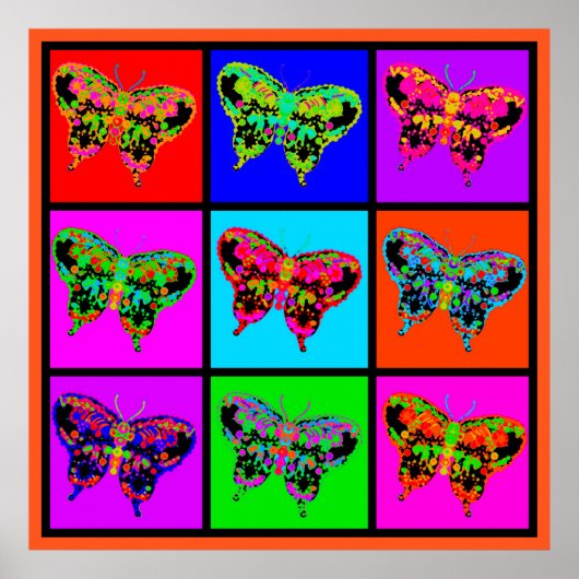 holiES - Psychedelic Butterflies Mosaic Poster (Voorkant)