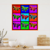 holiES - Psychedelic Butterflies Mosaic Poster (Keuken)
