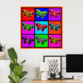 holiES - Psychedelic Butterflies Mosaic Poster (Thuiskantoor)