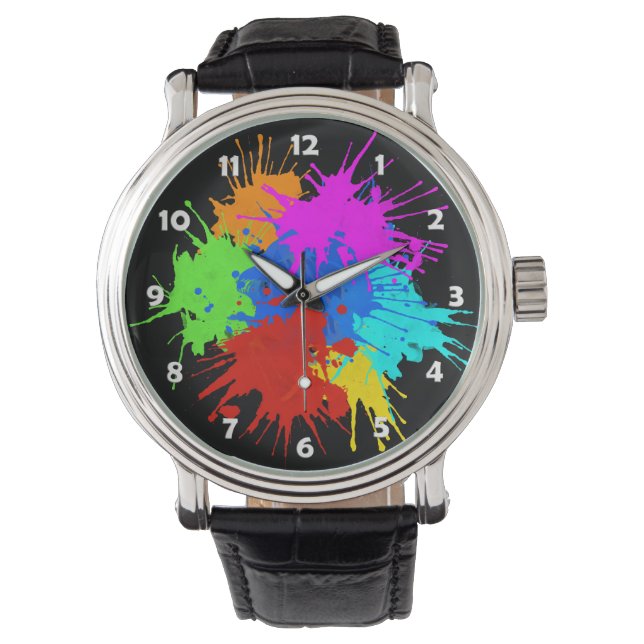 holiES - Splashes 2 + uw ideeën Horloge (Voorkant)