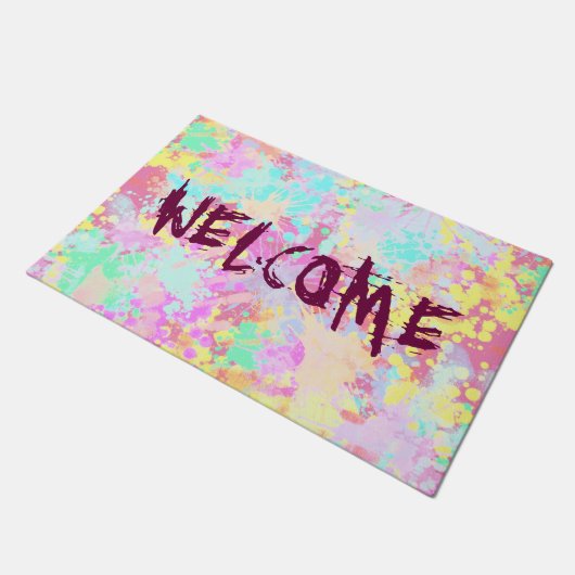 holiES - Splashes naadloos patroonpastel 1 Deurmat (Schuin)