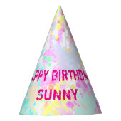 holiES - Splashes naadloos patroonpastel 1 Feesthoedjes (Voorkant)