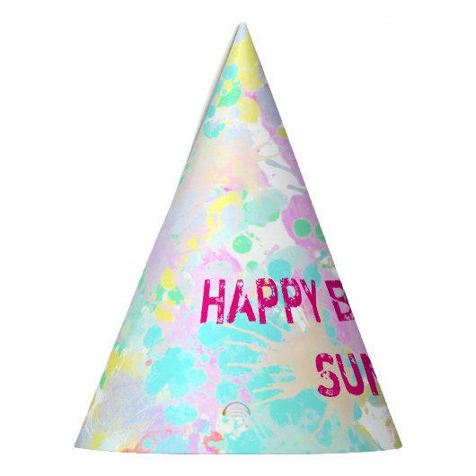 holiES - Splashes naadloos patroonpastel 1 Feesthoedjes (Links)