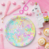 holiES - Splashes naadloos patroonpastel 1 Papieren Bordje (Feest)