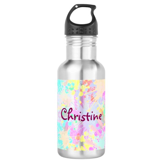 holiES - Splashes naadloos patroonpastel 1 Waterfles (Voorkant)