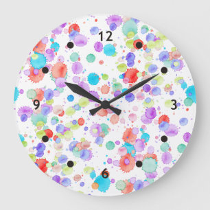 holiES - Splatter multicolored 1 + uw backgr. Grote Klok