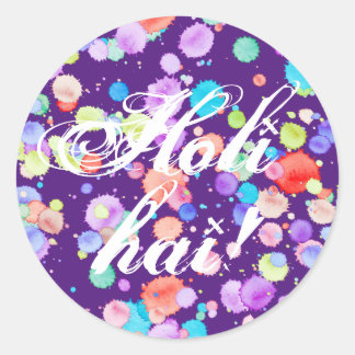 holiES - Splatter multicolored 1 + uw backgr. Ronde Sticker
