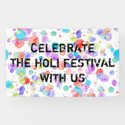 holiES - Splatter multicolored 1 + uw backgr. Spandoek (Horizontaal)