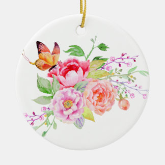 holiES - Waterverf Spring Flowers Bouquet 2 Keramisch Ornament