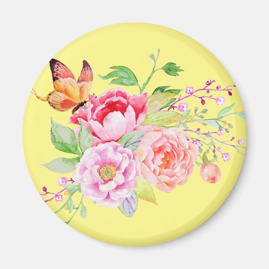 holiES - Waterverf Spring Flowers Bouquet 2 Magneet (Voorkant)