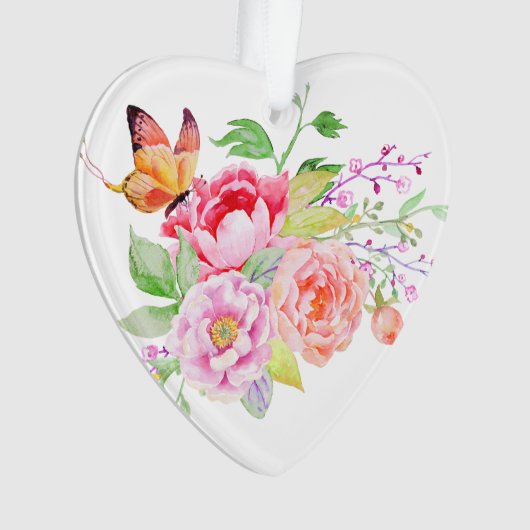 holiES - Waterverf Spring Flowers Bouquet 2 Ornament (voorkant)