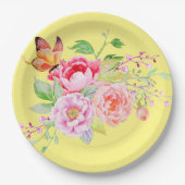 holiES - Waterverf Spring Flowers Bouquet 2 Papieren Bordje (Voorkant)