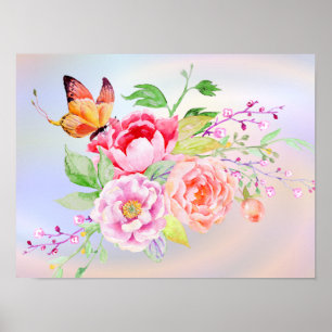 holiES - Waterverf Spring Flowers Bouquet 2 Poster
