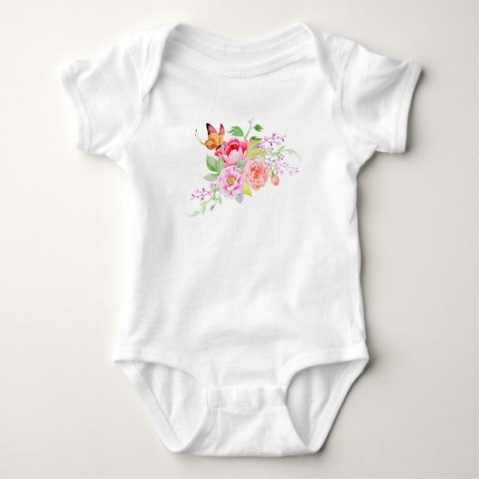 holiES - Waterverf Spring Flowers Bouquet 2 Romper (Voorkant)