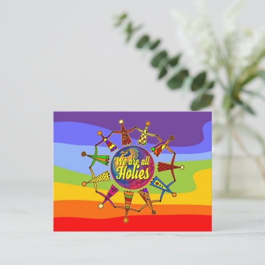 HoliES - WE ZIJN ALLEMAAL HOLIES + uw achterdeur. Briefkaart (Staand voorkant)