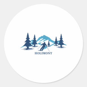 Holimont New York Ski Resort Skiën Skier _1 Ronde Sticker