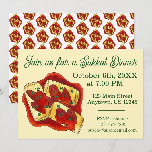 Holishkes Gefüllte Kool Joodse Feestdagen Sukkot Kaart (Voorkant / Achterkant)