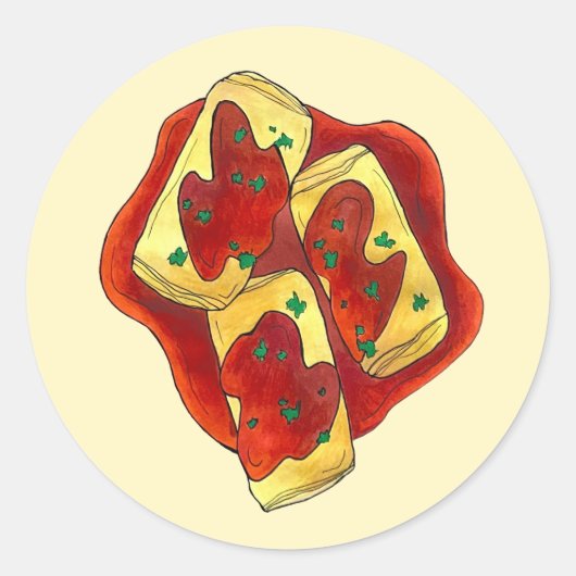 Holishkes Stuffed Cabbage Roll Jewish Cooking Food Ronde Sticker (Voorkant)