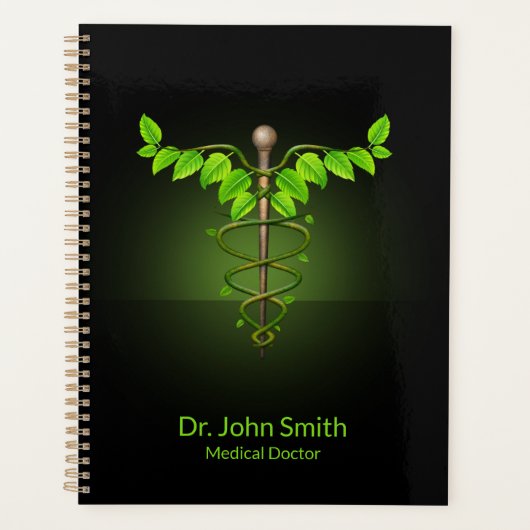 Holistic Alternative Caduceus Green leveert Medica Planner (Voorkant)
